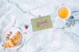 Free Top View Collection With Croissants And Tea Psd