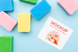 Free Top View Colorful Sponges Arrangement Psd