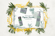 Free Top View Cosmetics Mockup With Flowers Psd