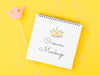 Free Top View Crown Mock-Up On Yellow Background Psd