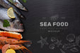 Free Top View Delicious Sea Food Assortment With Mock-Up Psd