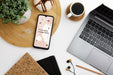 Free Top View Desk Concept With Smartphone Psd