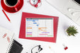 Free Top View Desktop Concept With Schedule Psd