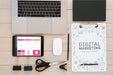 Free Top View Digital Marketing Desk Concept Psd