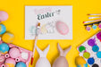 Free Top View Easter Composition With Paper Psd