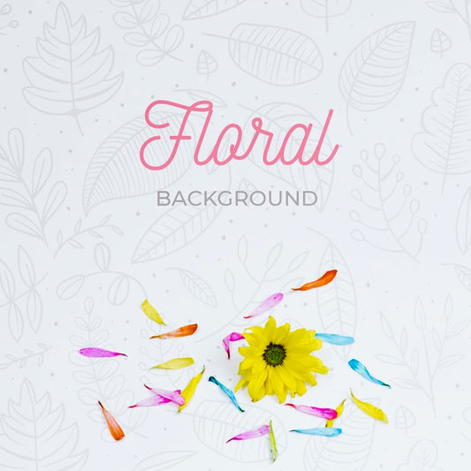 Free Top View Elegant Floral Background Psd