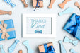 Free Top View Father'S Day Frame With Mock-Up Psd