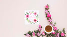 Free Top View Flowers With Copy Space Psd