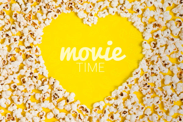 Free Top View Heart Made Of Popcorn Mock-Up Psd