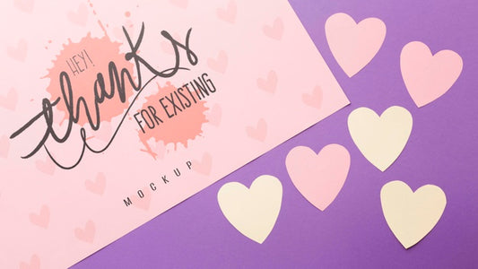 Free Top View Hearts On Purple Background Psd