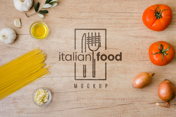 Free Top View Ingredients For Italian Food Psd