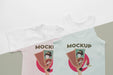Free Top View Japanese T-Shirt Mock-Up Psd
