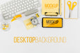 Free Top View Keyboard And Mobile Phone With Mock-Up Psd