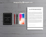 Free Top View Letterhead And Smartphone Mockup Psd