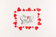 Free Top View Little Red Heart Shapes Psd