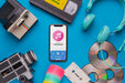 Free Top View Music Concept With Smartphone Psd