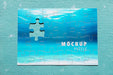 Free Top View Ocean Puzzle On Blue Background Psd