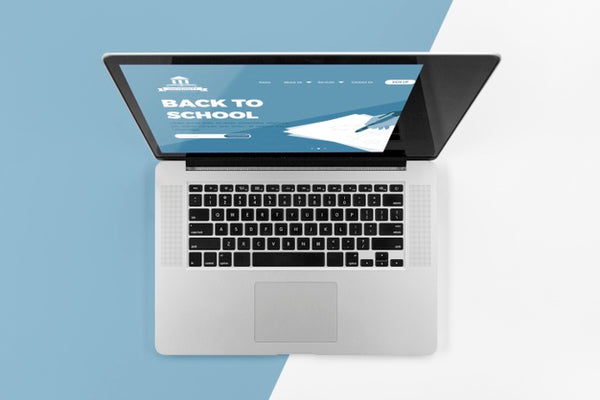 Free Top View Of Back To School Laptop Psd