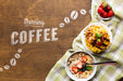 Free Top View Of Breakfast Food With Cereals And Fruit Psd