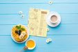 Free Top View Of Breakfast Food With Waffles And Honey Psd