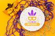 Free Top View Of Carnival Mask And Beads Psd