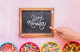 Free Top View Of Cereals On Plain Background Psd