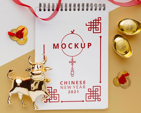 Free Top View Of Chinese New Year Mock-Up Psd