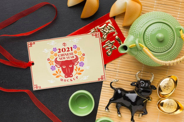 Free Top View Of Chinese New Year Mock-Up Psd