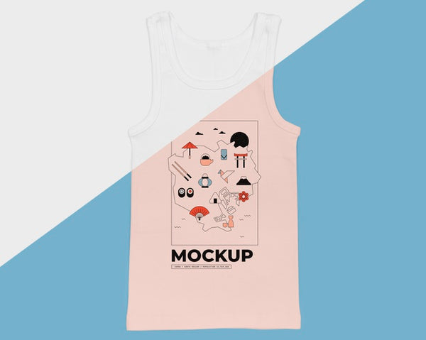 Free Top View Of Cute T-Shirt Concept Mock-Up Psd