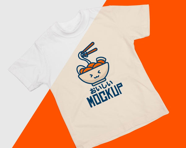 Free Top View Of Cute T-Shirt Concept Mock-Up Psd