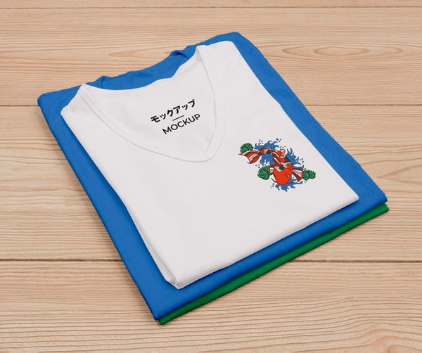 Free Top View Of Cute T-Shirt Concept Mock-Up Psd