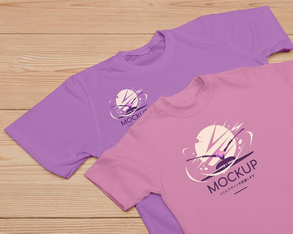 Free Top View Of Cute T-Shirt Concept Mock-Up Psd