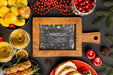 Free Top View Of Delicious Christmas Food Mock-Up Psd