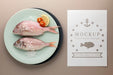 Free Top View Of Fish On Plate With Salt And Tomatoes Psd