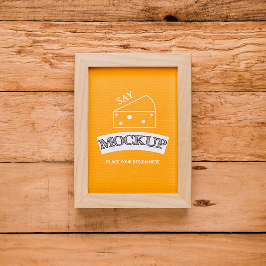 Free Top View Of Frame With Cheese Design Psd
