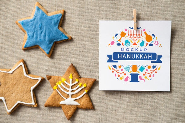 Free Top View Of Hanukkah Concept Mock-Up Psd