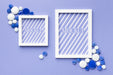Free Top View Of Mock-Up Frames With Decor Psd