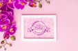Free Top View Of Orchid With Frame Psd