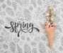 Free Top View Of Pink Spring Roses In Ice Cream Cone Psd