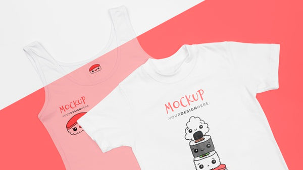 Free Top View Of T-Shirt Concept Mock-Up Psd