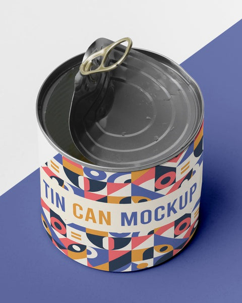 Free Top View Opened Tin Can Psd
