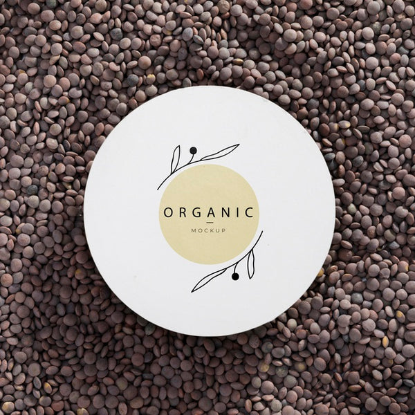 Free Top View Organic Mock-Up With Lentils Psd