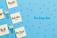 Free Top View Set Of Sticky Notes And Paper Clips With Mock-Up Psd