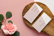 Free Top View Stationery On Wood With Flowers Psd