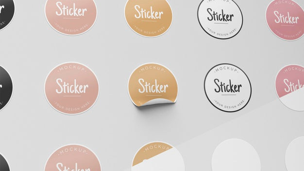 Free Top View Sticker Collection Mock Up Psd – DreamBundles