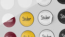 Free Top View Sticker Collection Mock Up Psd