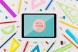 Free Top View Tablet And School Supplies With Mock-Up Psd
