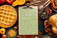 Free Top View Thanksgiving Food Arrangement Psd