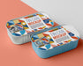 Free Top View Tin Cans Arranged On Table Psd