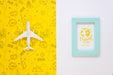 Free Top View Travelling Plane And Vacation Frame Psd